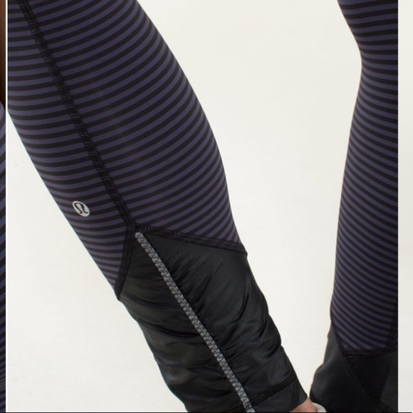 Lululemon Pace Queen Tight Stripe Cadet Blue Black - Picture 6 of 7
